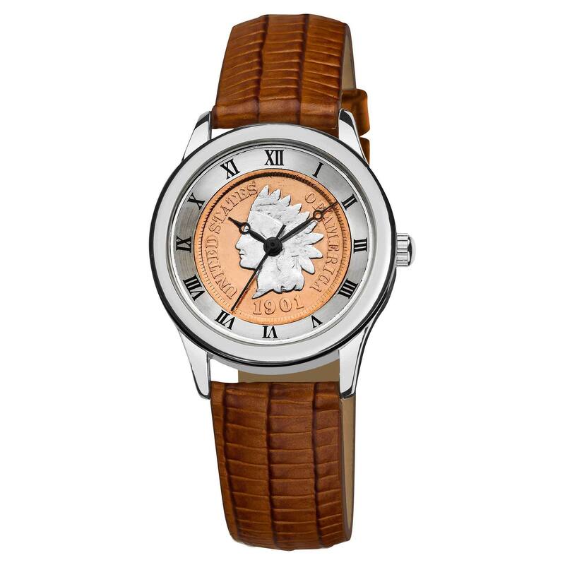 August Steiner Women's Indian Head Penny Collectors Silver Coin Watch