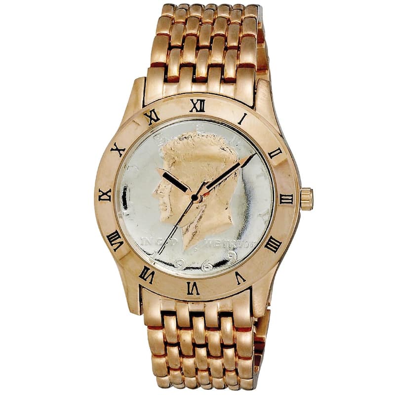 August Steiner Men's Kennedy Half Dollar Rose Watch