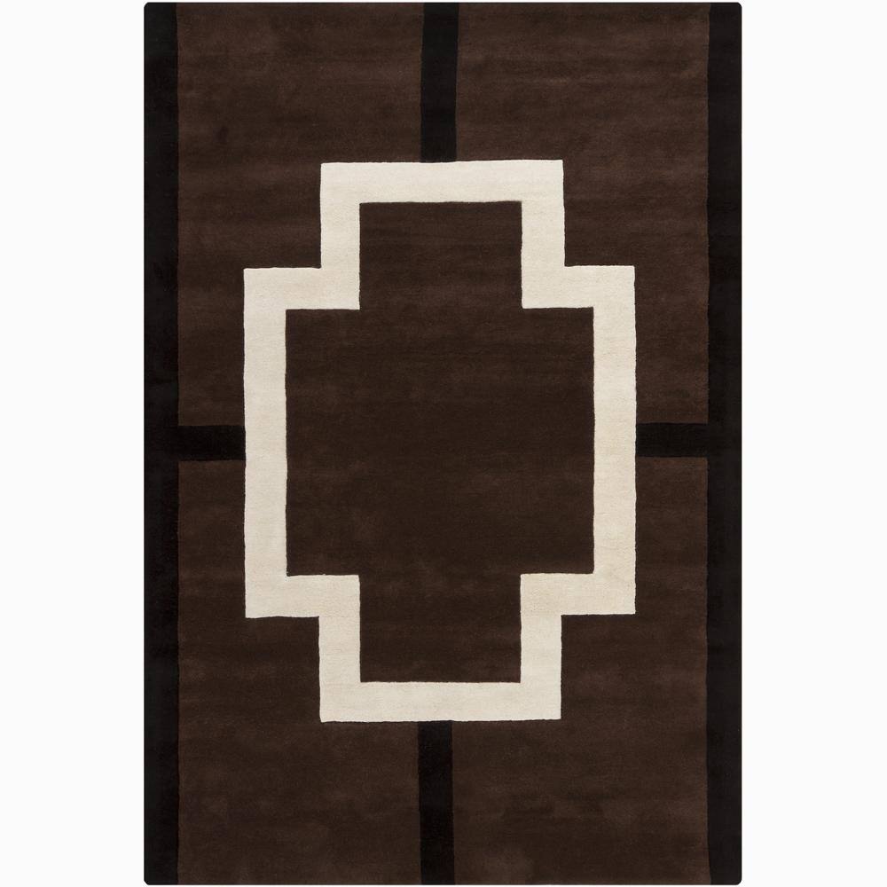 Hand-tufted Mandara Geometric Brown Wool Rug (8' x 10')
