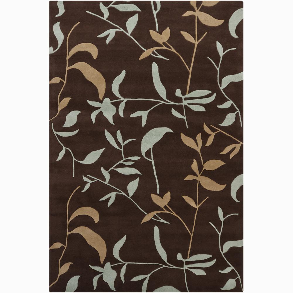 Hand tufted Mandara Brown Floral Wool Rug (6 X 9)