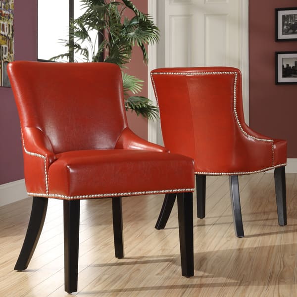 Westmont Hot Red Faux Leather Chairs (Set of 2) Bed Bath & Beyond