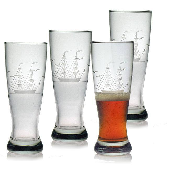 Clipper Ship Hand-cut Grand Pilsner Glass (Set of 4)