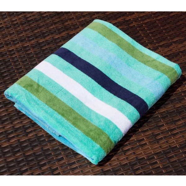 Shop Horizontal Stripe Plush Beach Towel - Free Shipping On Orders Over ...