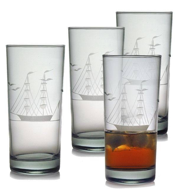Clipper Ship Hiball Glasses (Set of 4)