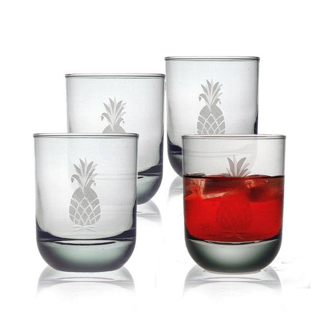 Pineapple Collection Heavy Base Double on the Rocks Glasses (Set of 4)