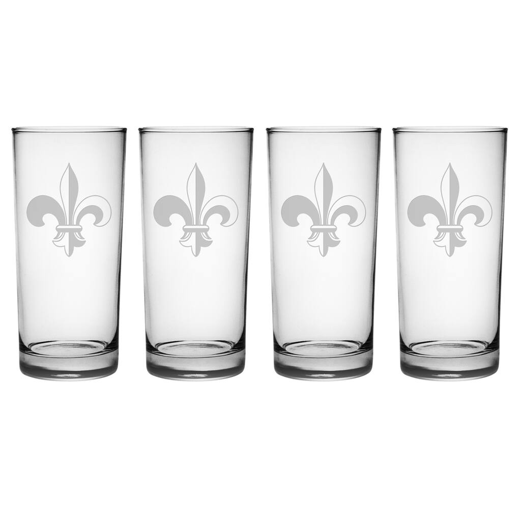Fleur De Lis Hiball Glasses (Set of 4)