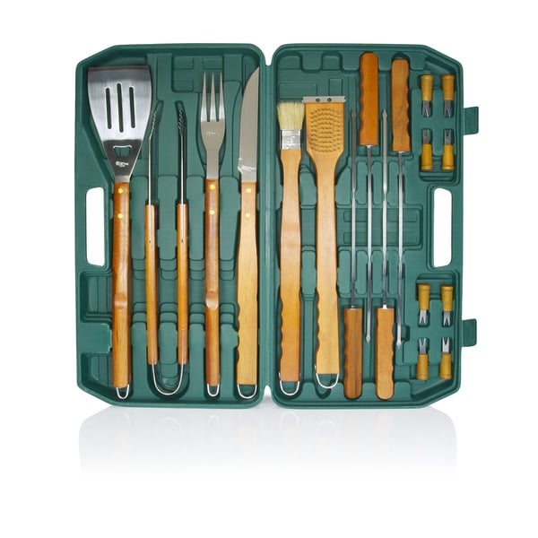 18 piece Wooden Handle BBQ Tool Set   Shopping   The Best