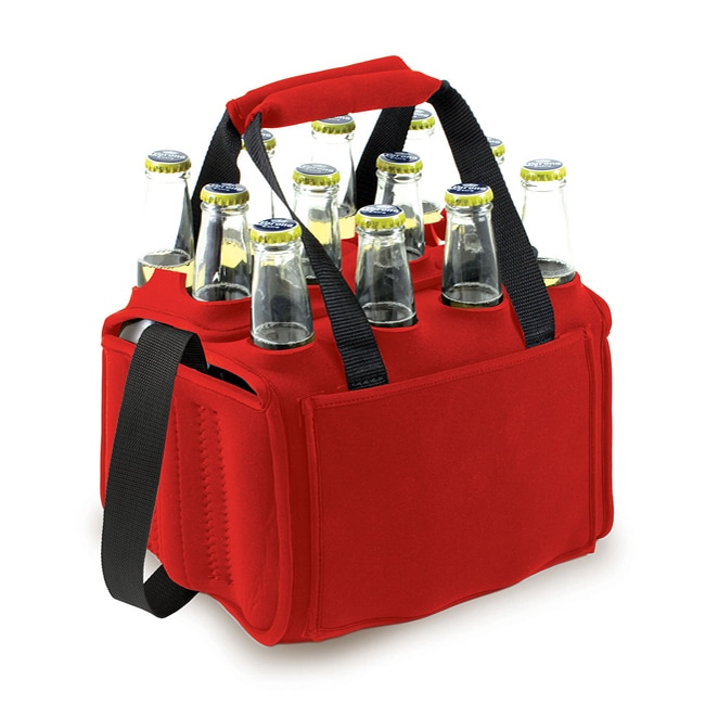 Red Insulated 12 beverage Neoprene Tote