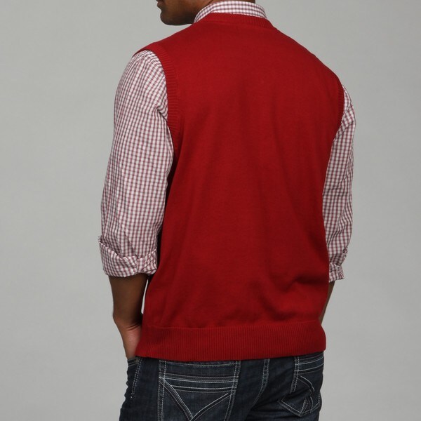 red polo sweater vest