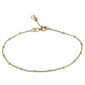 14K Gold over Sterling Silver 10-inch Snake Bead Anklet
