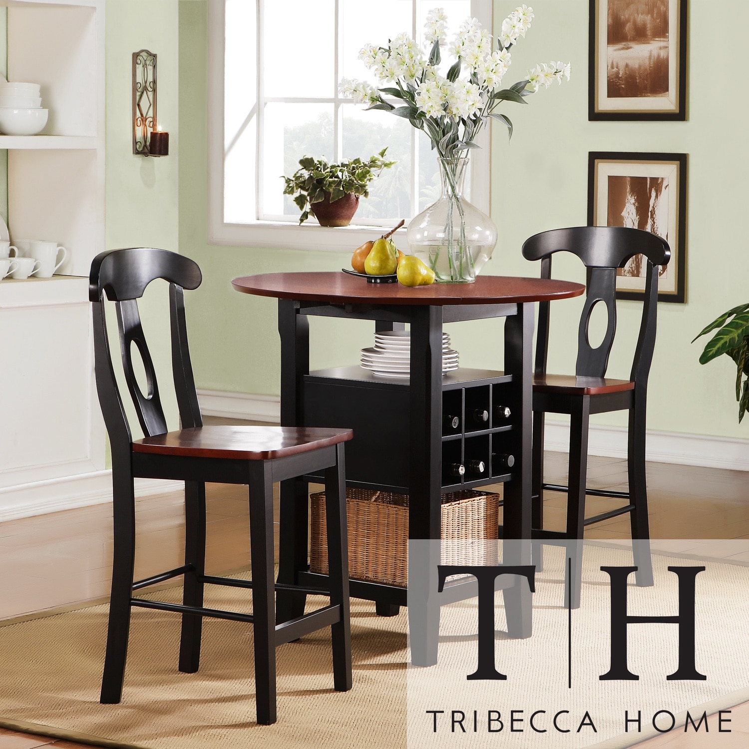 Tribecca Home Rwanda Two tone Napoleon 3 piece Bistro Kitchen Set