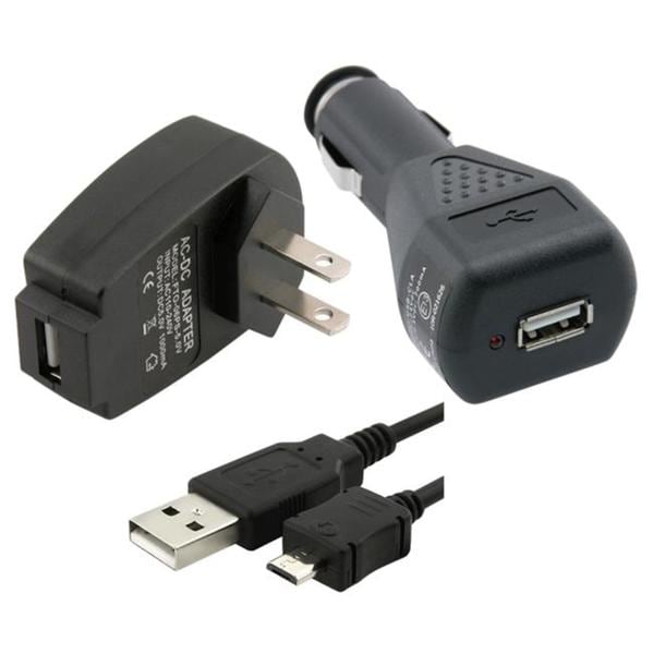 INSTEN 3 piece Black Micro USB Cable/ Car and Wall Charger Eforcity Cell Phone Chargers