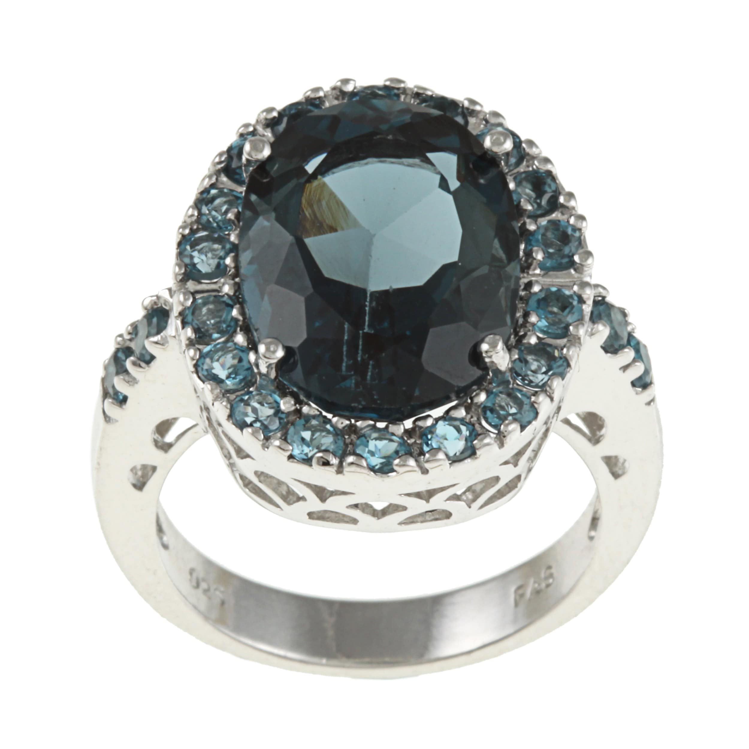 2,63 Carat Genuine Blau Topas 925 Sterling Silber Ring