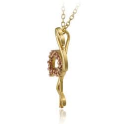 DB Designs 18k Two tone Gold over Silver Champagne Diamond Flamingo Necklace DB Designs Diamond Necklaces