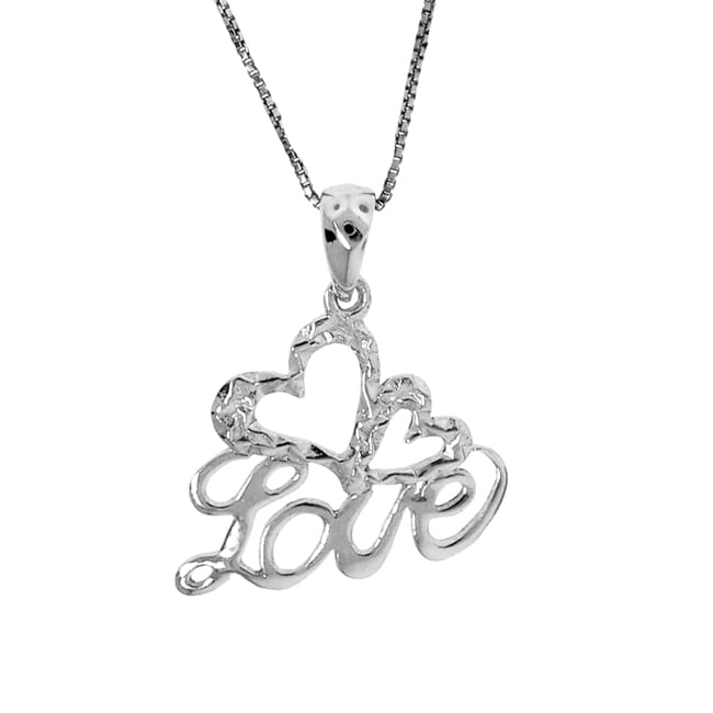 Sterling Silver 'Love' Necklace - Free Shipping On Orders Over $45 ...