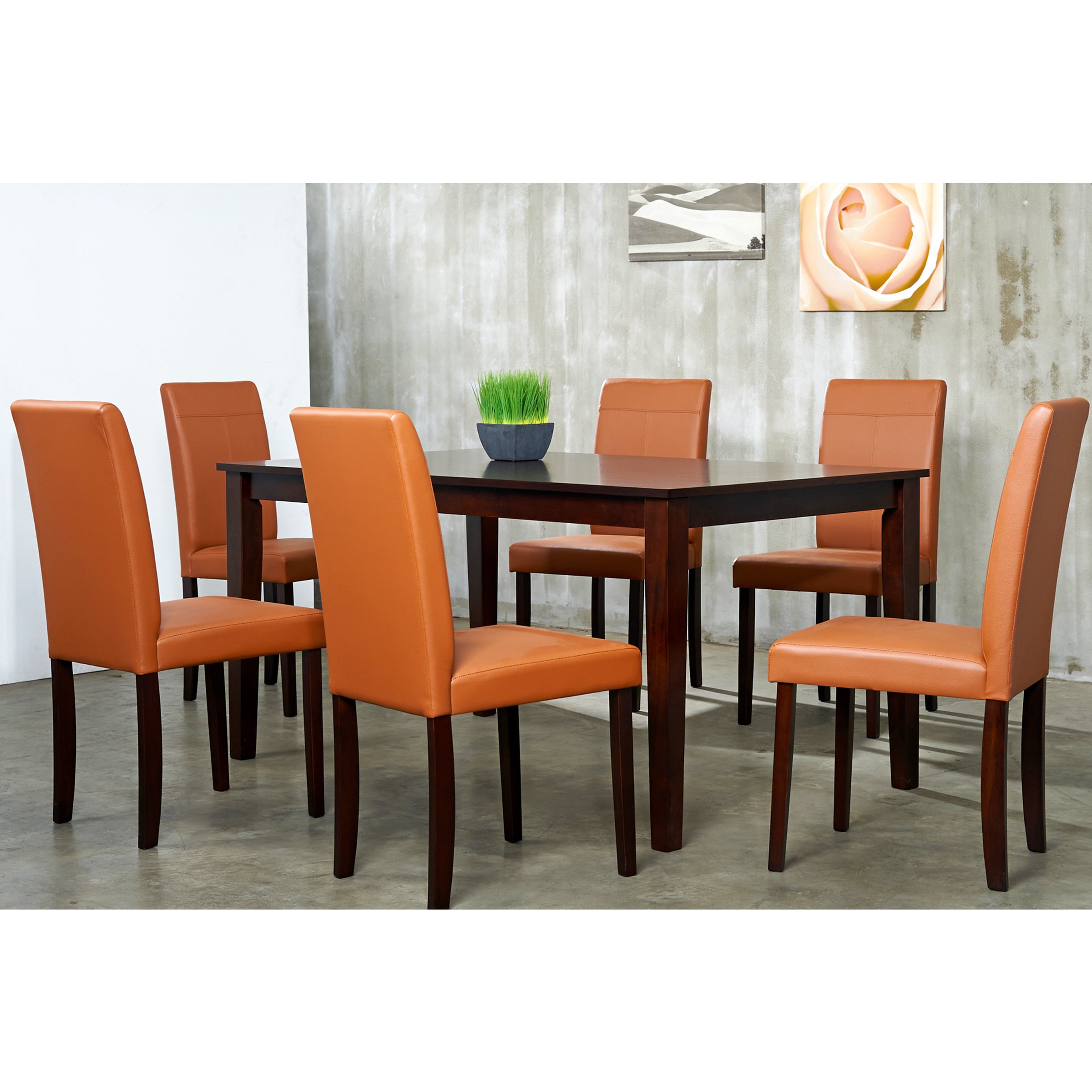 Warehouse Of Tiffany 7 piece Toffee Dining Furniture Set