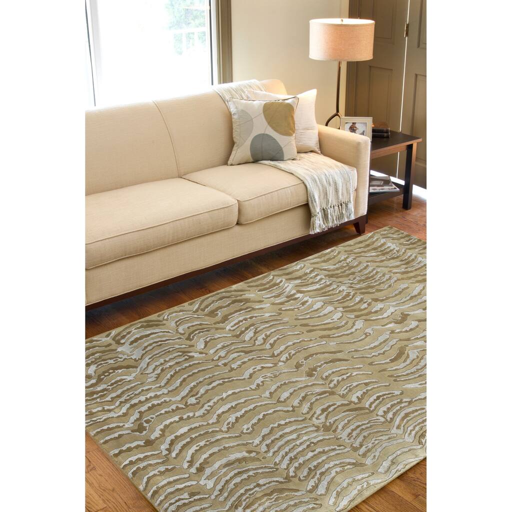 Hand-knotted Clermont Abstract Design Wool Area Rug - 9' x 13'