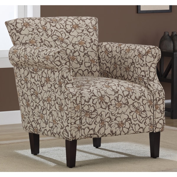 Shop Tiburon Brown Floral Arm Chair - Overstock - 6000168