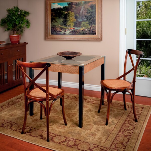 Shop Crossback Twotone Brown Wood Dining Chair by Christopher Knight