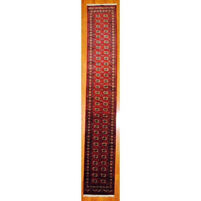 Herat Oriental Pakistani Hand knotted Bokhara Red/ Burgundy Wool