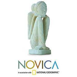 Handmade Sandstone 'Sensitive Mood' Sculpture (Indonesia)