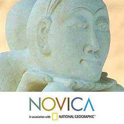 Handmade Sandstone 'Sensitive Mood' Sculpture (Indonesia)