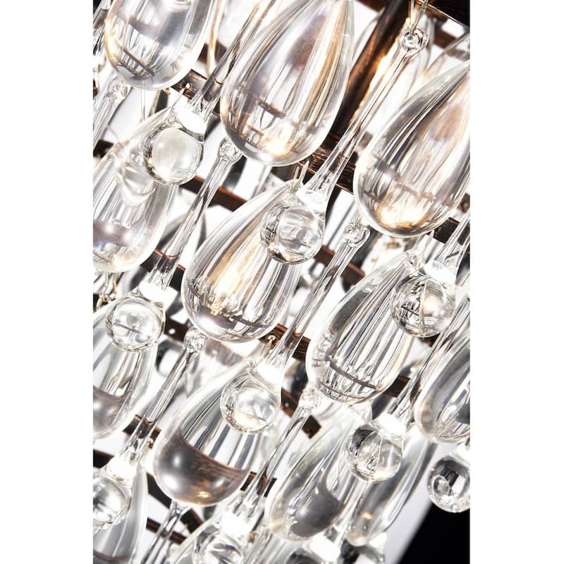 Cone Shape 4-light Antique Copper Crystal Chandelier