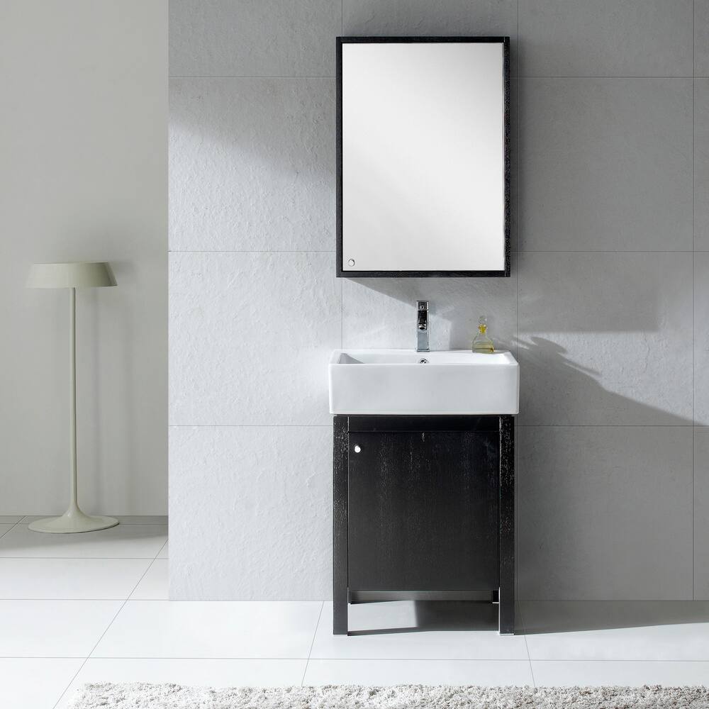 Imperial 23 Inch Wood Black Bathroom Vanity and Medicine Cabinet