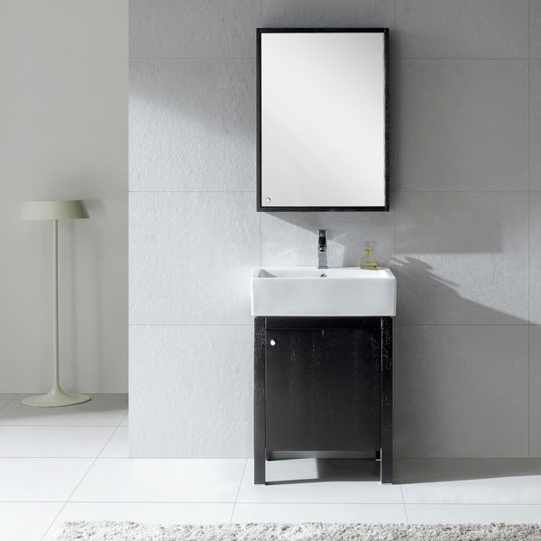 fine fixtures imperial 23 inch wood black/ white bathroom vanity