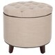 Safavieh Amelia Tufted Light Grey Storage Ottoman - Thumbnail 1