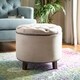 Safavieh Amelia Tufted Light Grey Storage Ottoman - Thumbnail 0