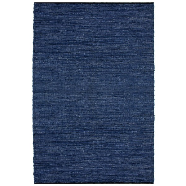 Hand-woven Matador Blue Leather Rug - 5' x 8'