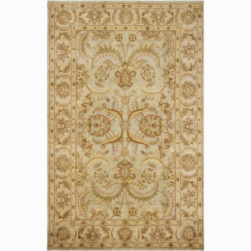 Hand-knotted Mandara Oriental Green Rug (5' x 7'10) - 5' x 7'10"