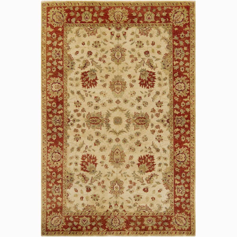 Hand-knotted Mandara Oriental Beige Rug (5' x 7'6)