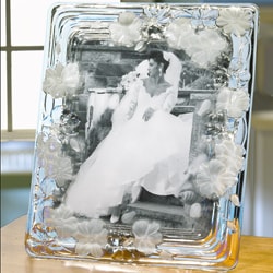 Crystal Clear Natalie Floral 8x10-inch Glass Picture Frame - Bed Bath ...