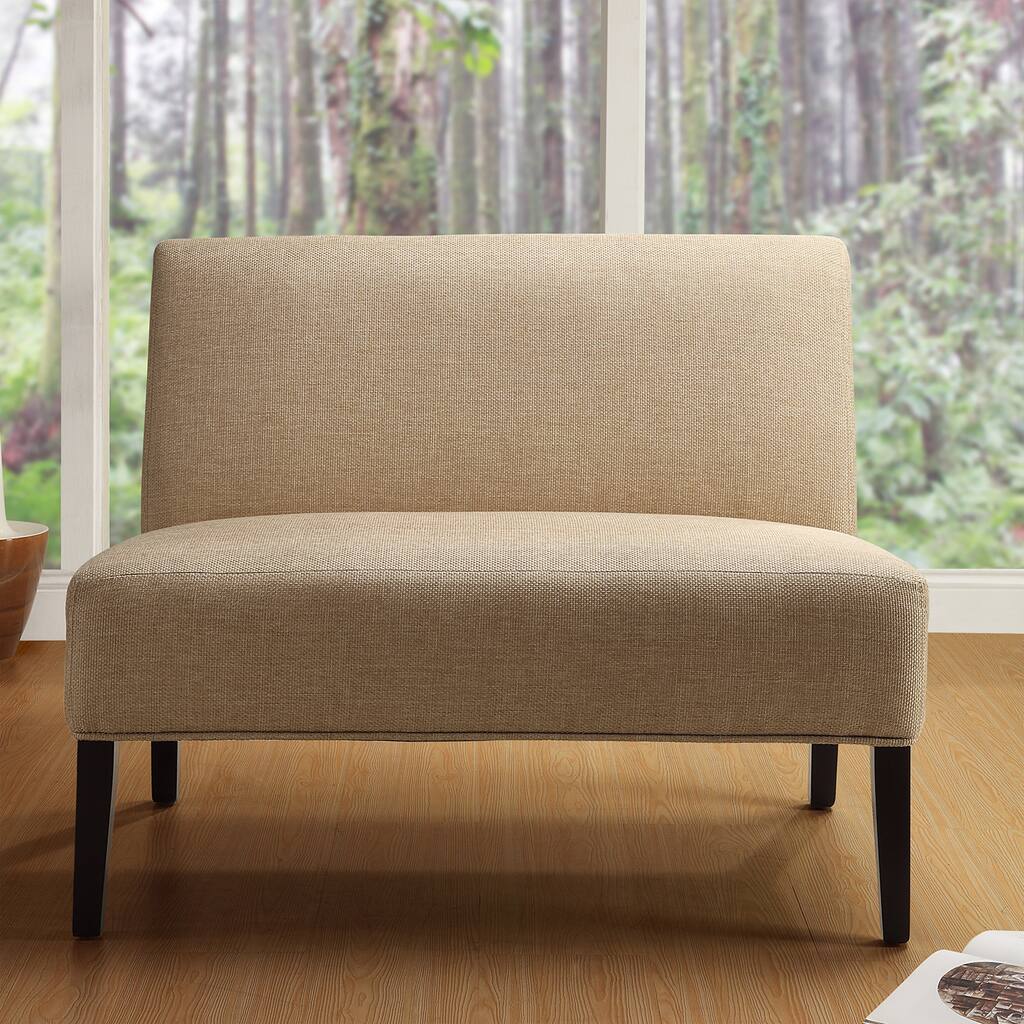 Easton Beige Linen Fabric 2-seater Accent Loveseat
