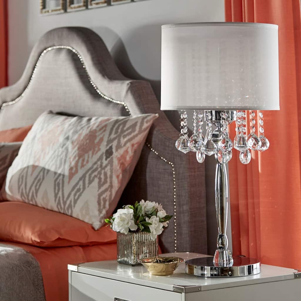 Silver Mist 3-light Crystal Chrome Table Lamp by iNSPIRE Q Bold
