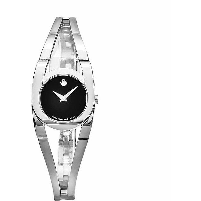 Movado Women's Amoroso Stainless Steel Black Dial Watch