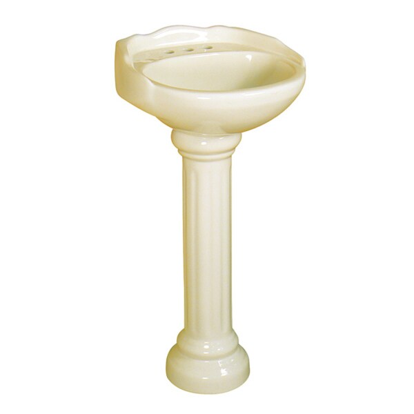 Fine Fixtures Ceramic 16.5-inch Biscuit Pedestal Sink