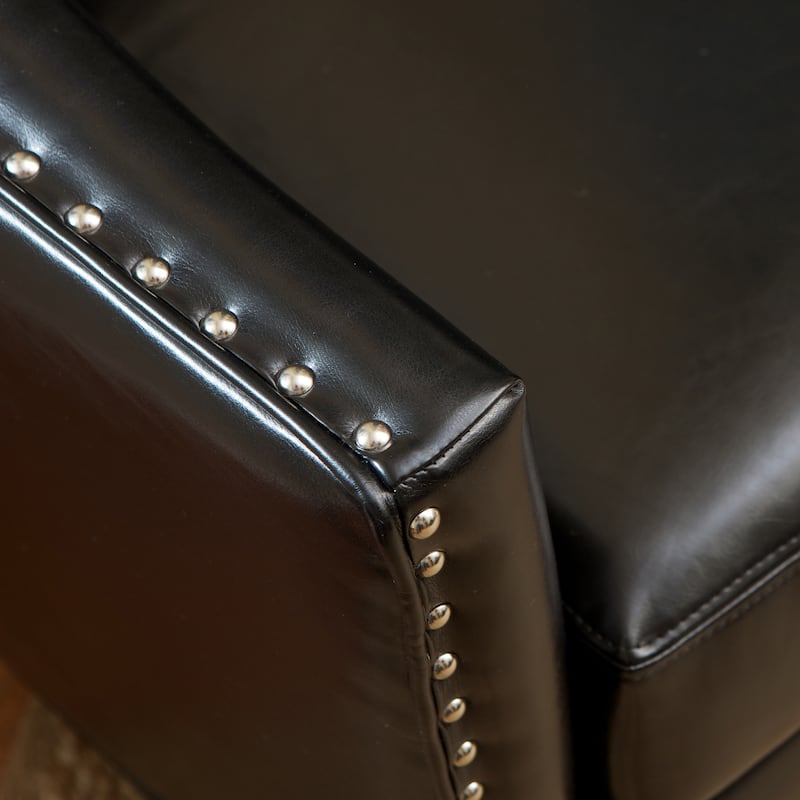 Austin Black Bonded Leather Club Chair by Christopher Knight Home