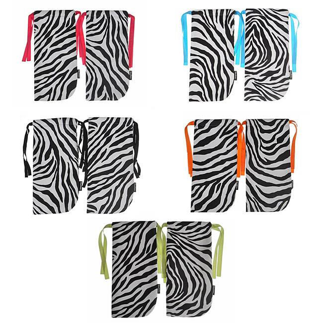ShoeTotes Zebra Print Laminate Fabric Shoe Bag