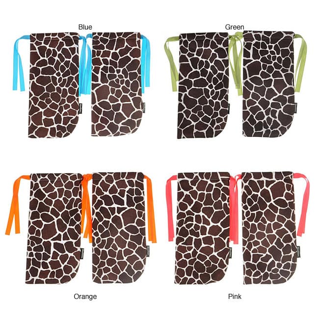 ShoeTotes Giraffe Print Laminate Fabric Shoe Bag