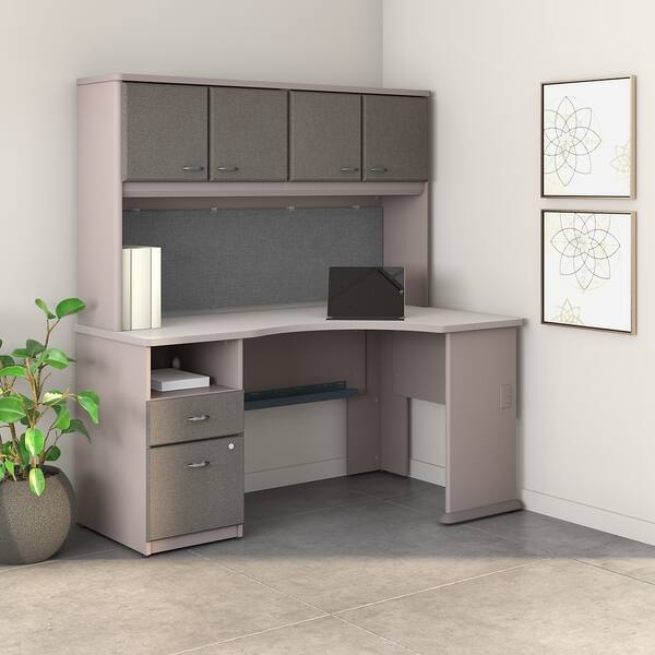 Shop Series A 60w Corner Desk With Hutch And 2 Drawer Pedestal