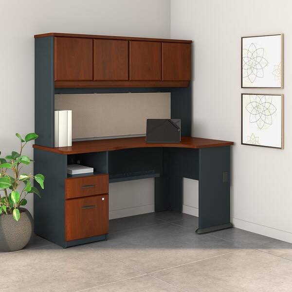 Shop Series A 60w Corner Desk With Hutch And 2 Drawer Pedestal