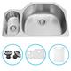 preview thumbnail 1 of 10, VIGO 32-inch Undermount Stainless Steel Kitchen Sink, Grid and Two Strainers - Stainless Steel
