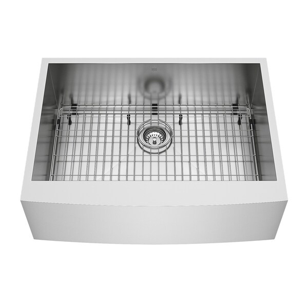 VIGO 30inch Camden Stainless Steel Farmhouse Sink, Grid & Strainer
