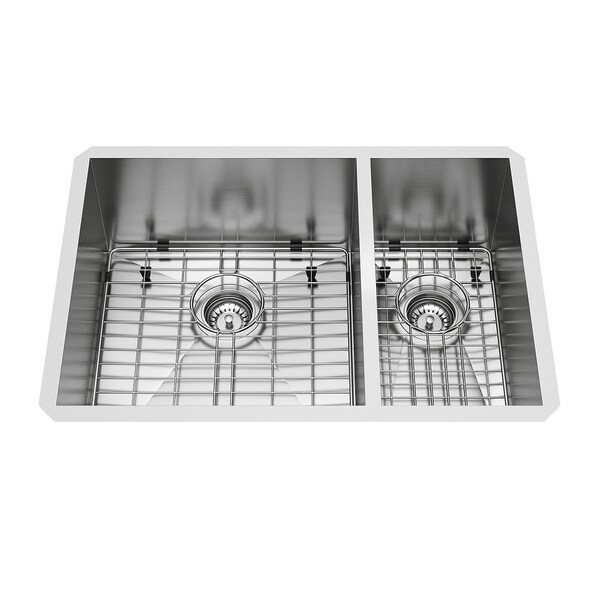 VIGO 29-inch Endicott Double Bowl Undermount Sink, Grids & Strainers ... VIGO 29-inch Endicott Double Bowl Undermount Sink, Grids & Strainers ...