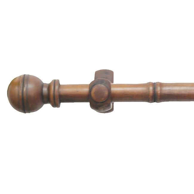 Adeline 4-foot Bamboo Wood Curtain Rod Set