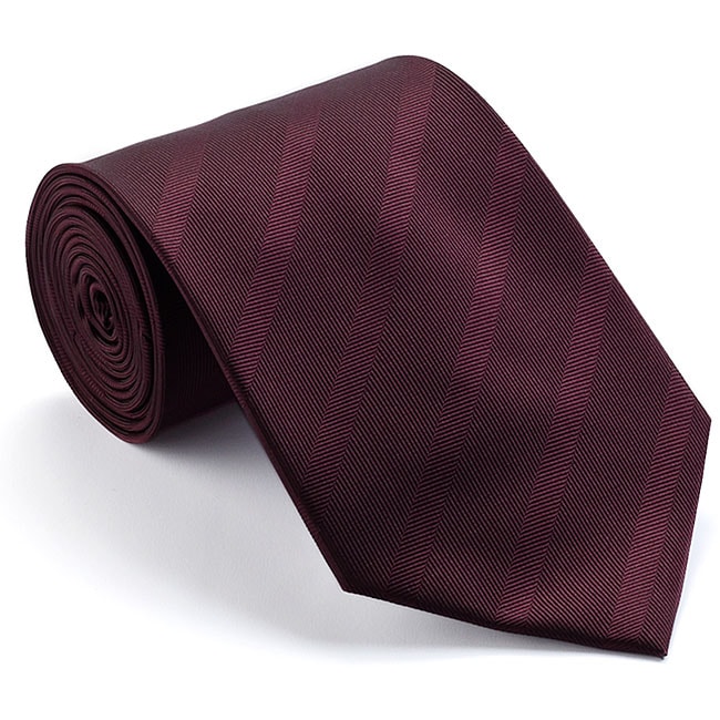 Platinum Ties Men's 'Burgundy Subtle' Striped Tie Free Shipping On