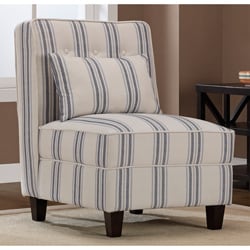 Mattie Tufted Slipper Blue/Cream Stripe Chair